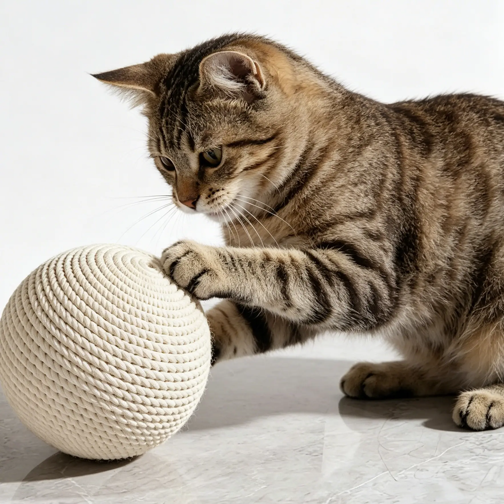Anti Scratch Cat Sisal Ball Natural Sisal Fiber Kitten Teething Toy Indoor Cat Boredom Relief Stress Reducing Interactive Play Toy Protect Sofa Couch Furniture From Cat Scratches 8cm Durable Chew Ball For All Indoor Cats 4 Colors Safe CA Prop 65#PetTok