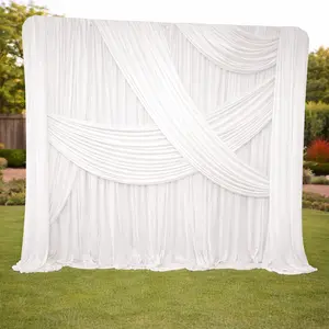 50 x 12 ft Backdrop Curtains 10 panels (5ft x 12 ft each panel) Polyester Fabric Background Drapes for Holiday Party, Weeding Event Decor