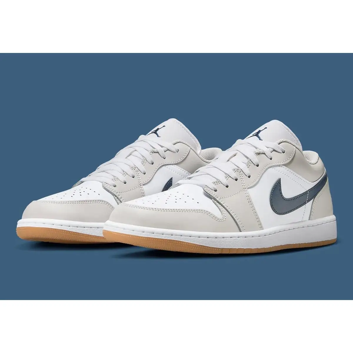 Men's Air Jordan 1 Low "Midnight Navy Neutral Grey" 553558-146 Fashion Athletic Sneaker