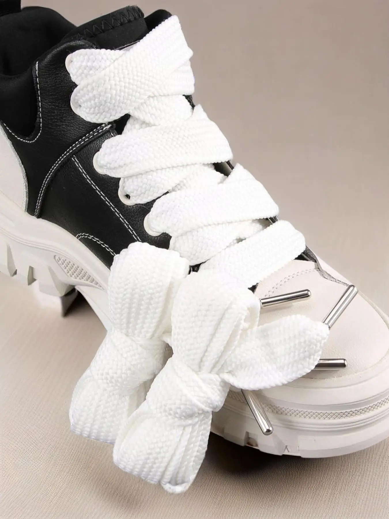 Casual Solid Color Wide Shoelaces, Fashionable Thickened Shoes Laces for Men & Women, Shoes Footwear Accessories