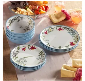WILDFLOWER 12-PC MELAMINE DINNERWARE SET
