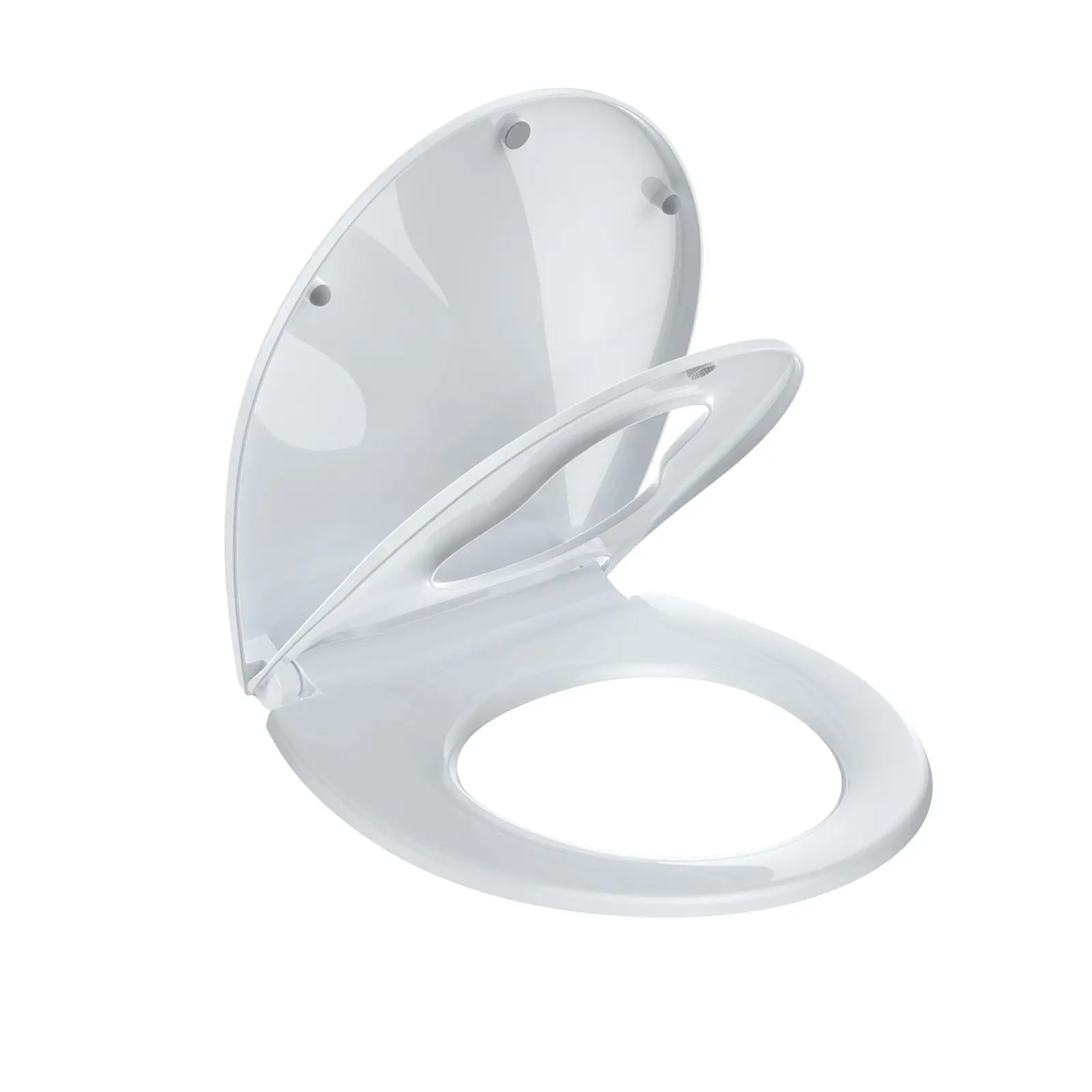 American Standard Plastic Toilet Seat & Cover with Lid, 17in/19in Sizes, Slow-Close Lid, Quick-Release Hinges, Non-Slip Bumpers, Never-Loosens Design, Easy Installation & Cleaning, Toilet Accessories for Families