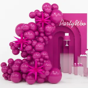 PartyWoo Hot Pink Star Balloons 110pcs Different Sizes 18 12 10 5 Inch Pack 22 Inch Rose Pink Spike Star Foil Mylar Balloon Arch Kit for Birthday Wedding Party Decorations Pink-Y39