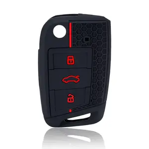 Silicone Car Key Fob Case Cover Shell for VW Golf 7 GTI POLO T-Cross T-Roc Touran Tiguan FOR Skoda Octavia Rapid Kodiaq Fabia