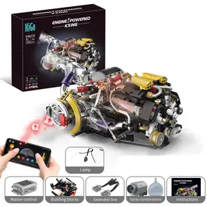 【1390 PCS】Pagani-Style Motorized V12 Engine Model Building Kit, with APP Control & LED Lights