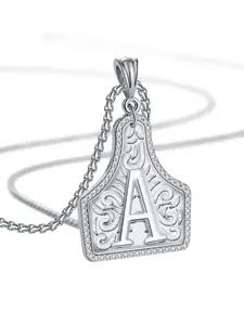 Western Cowgirl Initial Letter Necklace for Women, Cattle Tag Initial Pendant Necklace, Western Charm Jewelry Gift for Women Men
