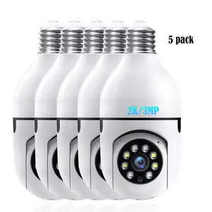 3MP Light Bulb security camera, 360° Auto Tracking, Human Motion Detection and Alarm & Siren, Color Night Vision, 2-Way Talk, 5G & 2.4GHz WiFi