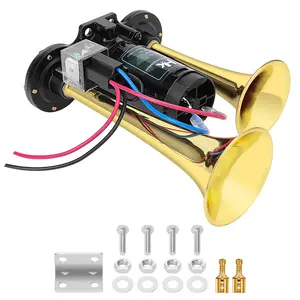 HK 12V 150db Air Horn for Truck, Super Loud Dual Trumpet Air Horn Kit with Compressor for Any 12V Vehicles Trucks Lorrys Trains Boats Cars Vans Kit