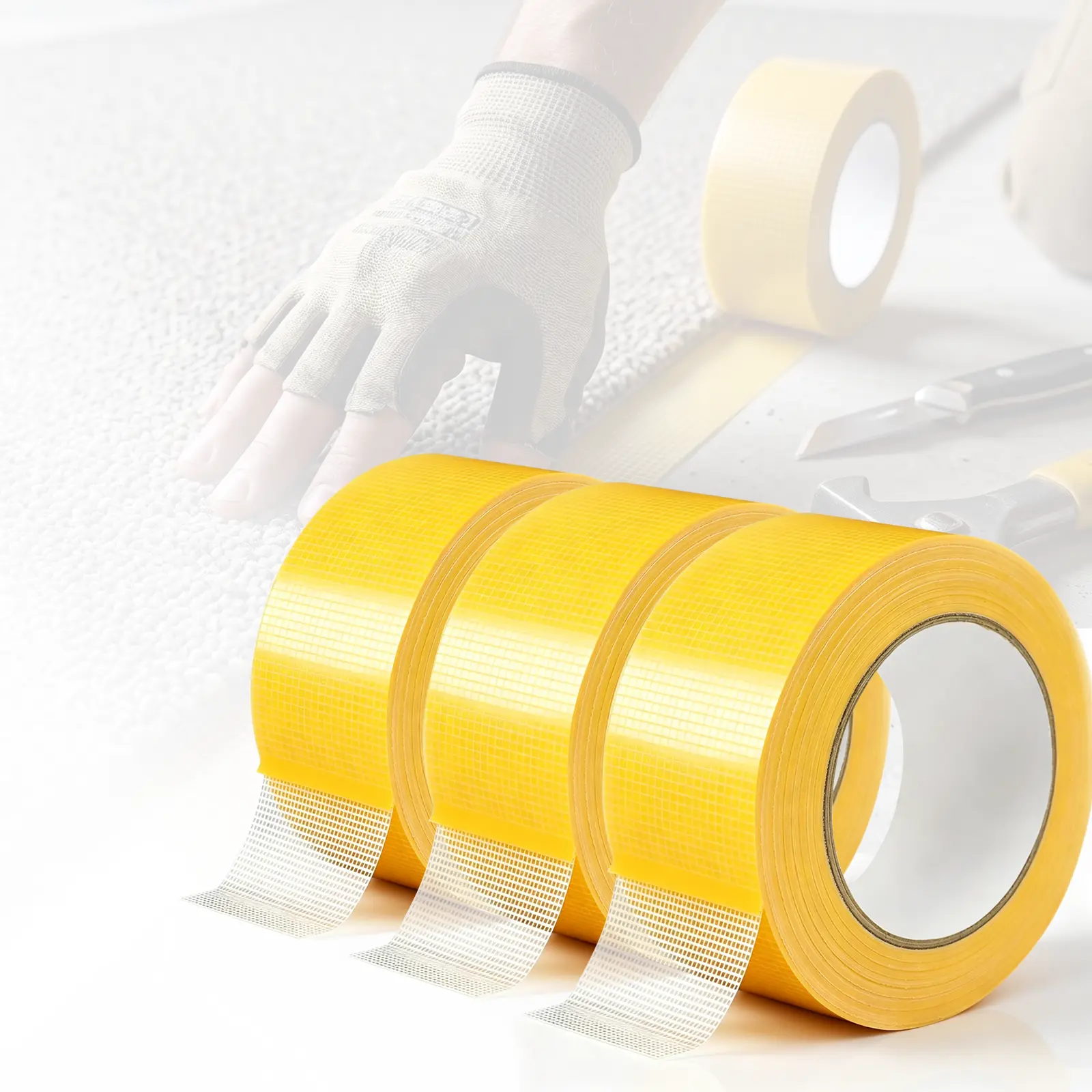 3PCS Heavy-Duty Double-Sided Duct Tape (20m Length) - Strong Adhesive, Waterproof, Removable, No Residue, Ideal for Carpet, Home Users