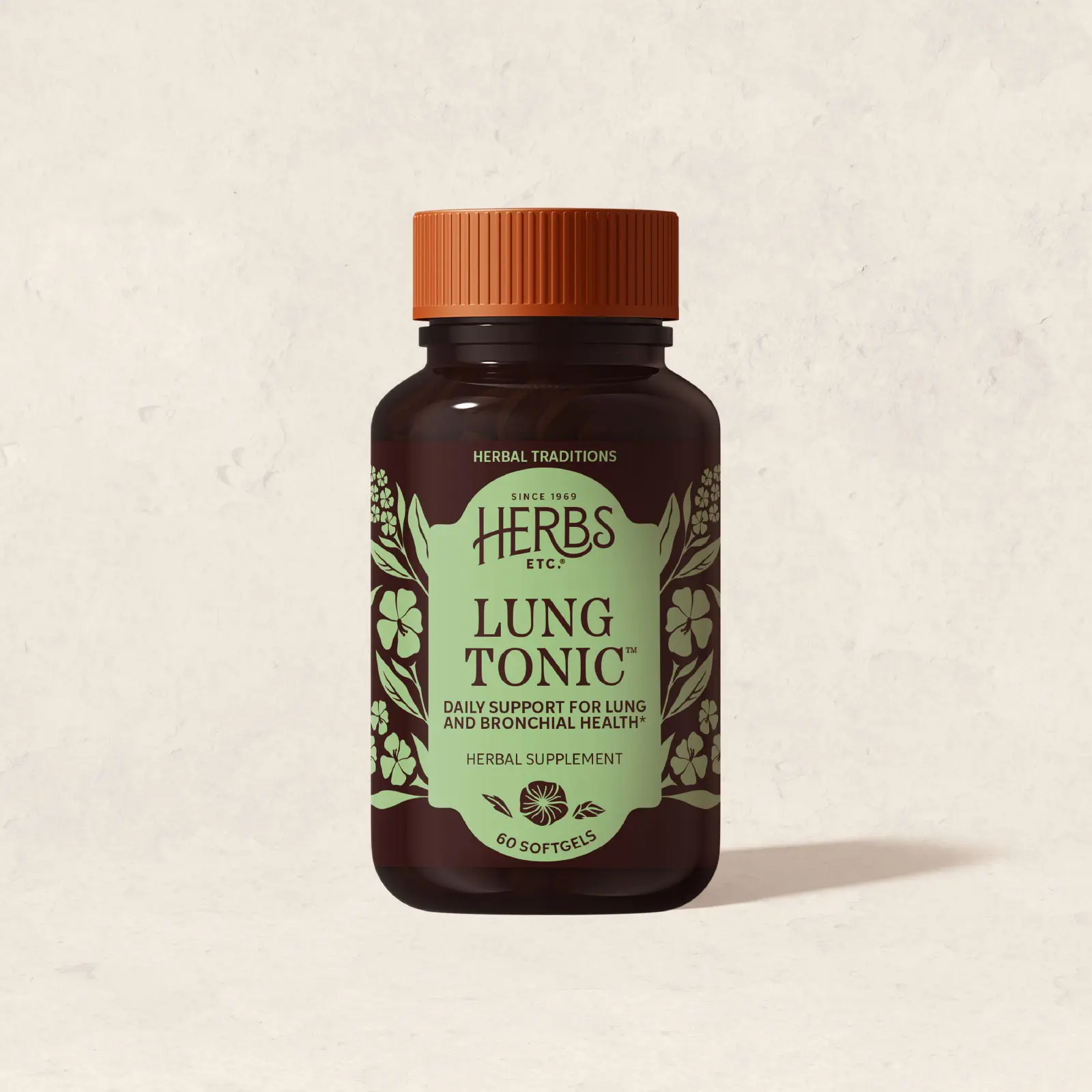Herbs Etc. Lung Tonic - Herbal Supplement for Bronchial Support with Mullein Horehound & Grindelia - 60 Softgels