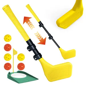 Children Golf Toy Set, Pusher Practice Tool Kit, Indoor Outdoor Play, Family Sports Gear, Includes Pusher, 6 Balls, Flag Hole