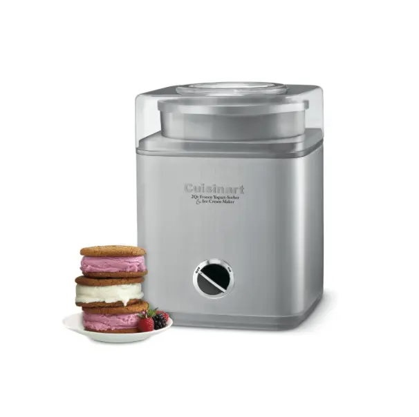 Cuisinart Ice Cream Maker Machine, Fully Automatic, Stainless Steel, 2 qt, Ice cream machine & frozen yogurt machine with mix-in spout, for custom treats, Homemade Ice Cream Machine