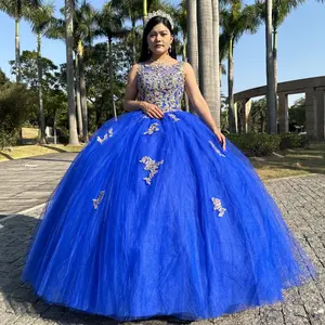 NO.28 Quinceañera White Blush Royal Champagne Light blue Ball Gown Dress Mexican Sweet 15 Party Dress