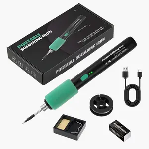 USB Soldering Iron Kit, Mini Portable Home Electric Soldering Iron Handle, Type-C Interface Rechargeable 650mah, Includes Rosin and Tin Wire