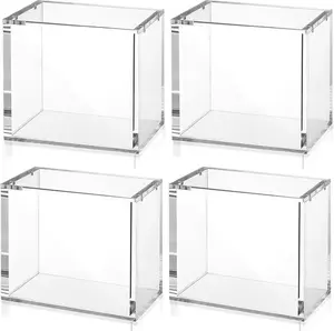 4 Pack Acrylic Case Compatible with PKMN Booster Boxes Stackable 5mm Thick Booster Box Case Display Protectors Closure Booster Box Gifts for Cards Collectors