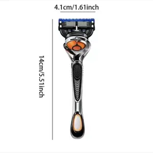 Men's Razor, 5 Bladed Razor, with Precision Trimmer, Comfortglide Lubrication, Glide and Comfort, Handle + 8 Blade Refills