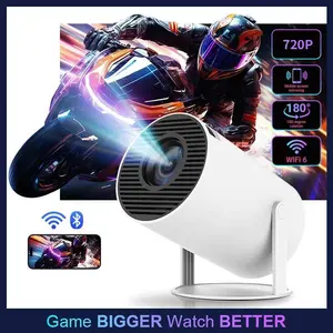 Portable Mini Projector with WiFi and Bluetooth-compatible, 180° Rotatable, 720p HD Resolution, Auto Vertical Keystone Correction, HDMI & USB Compatible