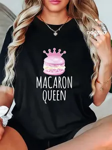 100% Cotton Macaron Queen Funny Macaron T-Shirt