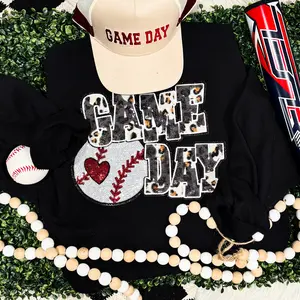 Baseball Leopard & Sequins Patch