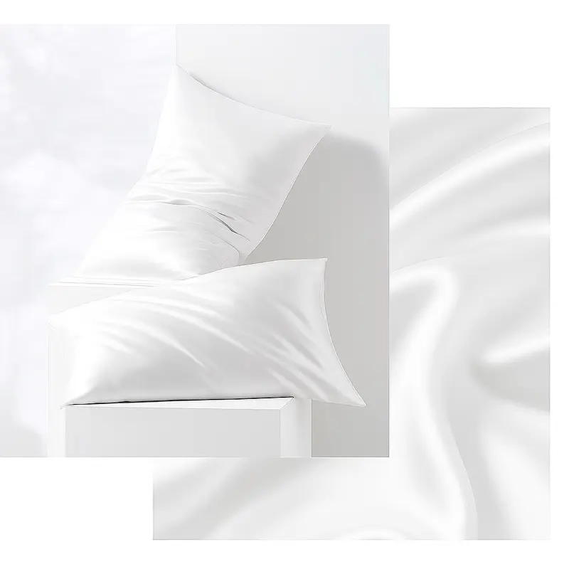 100% Mulberry Silk Pillowcase for Soft and Luxurious Sleep Experience - Smooth & Breathable (Pearl White)