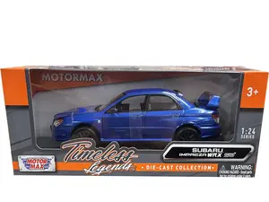 Motormax Subaru Impreza WRX STi 1:24 Blue with Black Wheels Diecast Model Car Collectible