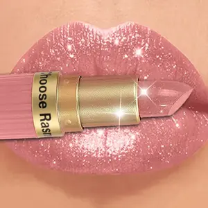 Pearlescent Pink Glitter Velvet Lipstick Metallic Waterproof Long Lasting Matte Diamond Lipstick Women Makeup Cosmetic