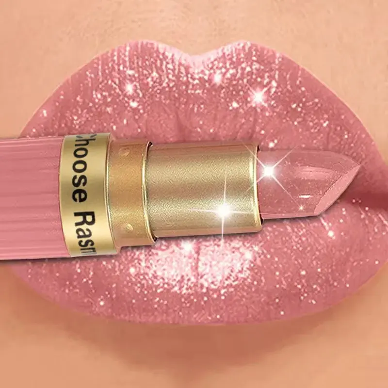 Women's Metallic Pearlescent Pink Sparkly Glitter Velvet Lipstick - Moisturizing, Hydrating, Waterproof Wear, Long-Lasting, Matte Diamond, Lip Care, Bling Effect for Sparkly Makeup (Beauty & Personal Care Cosmetics, Assorted Shades), Assorted Lipstick Sha