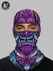 Mulsion Full Face Mask Neck Gaiter, Full Balaclava, Sunscreen Dustproof Multi-Functional, Unisex Skull Party Style, Suitable for Cycling Motorcycle Sports Outdoor