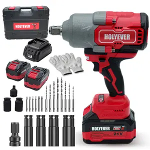HOLYEVER 3/4" Cordless Brushless Variable Speed Impact Wrench, 2000 Nm High Torque Heavy-Duty Tool Kit with 2×6.0Ah Batteries, Fast Charger & Accessories for Truck, Car Repair, Variable Speed Wrench