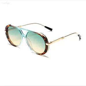Aviator Style Sunglasses, UV400 Protection Retro Pilot Eyewear, Gradient Tinted Sun Glasses for Men & Women, Streetwear & Driving