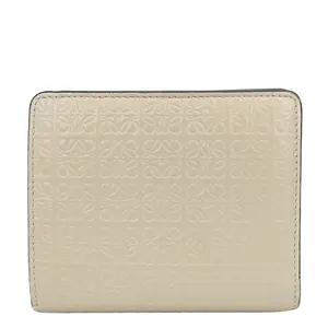 Pre-owned Loewe Calfskin Small Leather Goods Anagram Leather Bifold Wallet