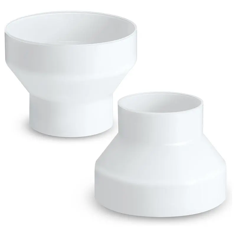 2 Pcs 6 to 4 Inch Duct Reducer Increaser ABS Air Duct Adapter Duct Fan or Dryer Vent Adapter HAVC Pipe Connector, White Residential Commercial