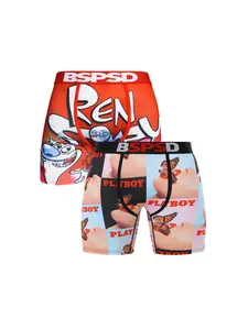 2Pcs Men's Printed Boxers Briefs Fitted Comfortable Breathable Mens Underwear Fashion Durable Design, Suitable for Sports Daily Wear