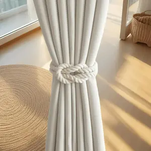 Boho Style Braided Curtain Tie, 1 Count Magnetic Curtain Tieback, Curtain Tie Backs For Curtains, Window Curtain Accessories, Interior Decoration Accessories for Home Living Room Bedroom Decor, Window Decorations Supplies