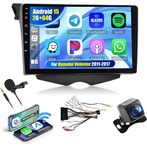 RIMOODY Android Car Stereo for Hyundai Veloster 2011-2017, 9-Inch Touch Screen, Wireless CarPlay, Android Auto, Bluetooth Connectivity, 2GB+64GB, EQ, 26UI, Split Screen, AHD Rear Camera
