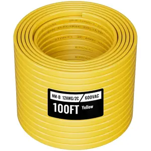 VEVOR NM - B Wire, 6AWG/3C Non - Mettalic Residential Indoor Electrical Wire with Ground, PVC Sheathed High - Purity Copper Core Cable, for Outlets, Switches, Other Loads Lighting Wiring Projects(50 ft)VEVOR Super Brand Day