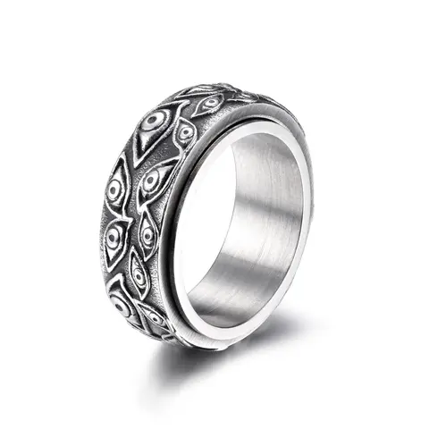 GTHIC Eye of Providence All Seeing Eye Spinner Ring For Men Women Birthday Mother's Day Gifts Stainless Steel