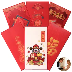 3D Lucky Horse Red Envelopes 2026 - Year of the Horse Hong Bao 6PCS, Golden Embossed Pattern, Traditional Chinese Gift for Lunar New Year, Wedding, Birthday, Christmas - Lucky Money Pockets for Family & Friends