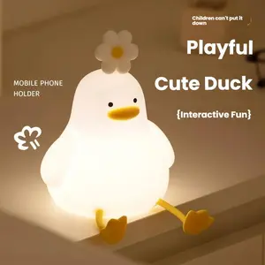 USB Rechargeable Duck Night Light, Cute Tap-On Table Lamp for Girls & New Moms, Warm Bedside Companion, Gentle Sleep Aid Glow, Home Decoration Lamp