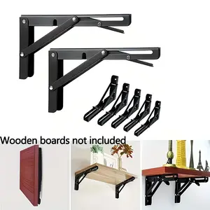 Stainless Steel Folding Shelf Stand, Space Saving DIY Rack, Floating Triangle Bracket, Wall Mounted Triangular Support