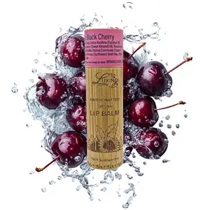 Black Cherry Vegan Lip Balm – Sustainable Bamboo Twist-Up Tube