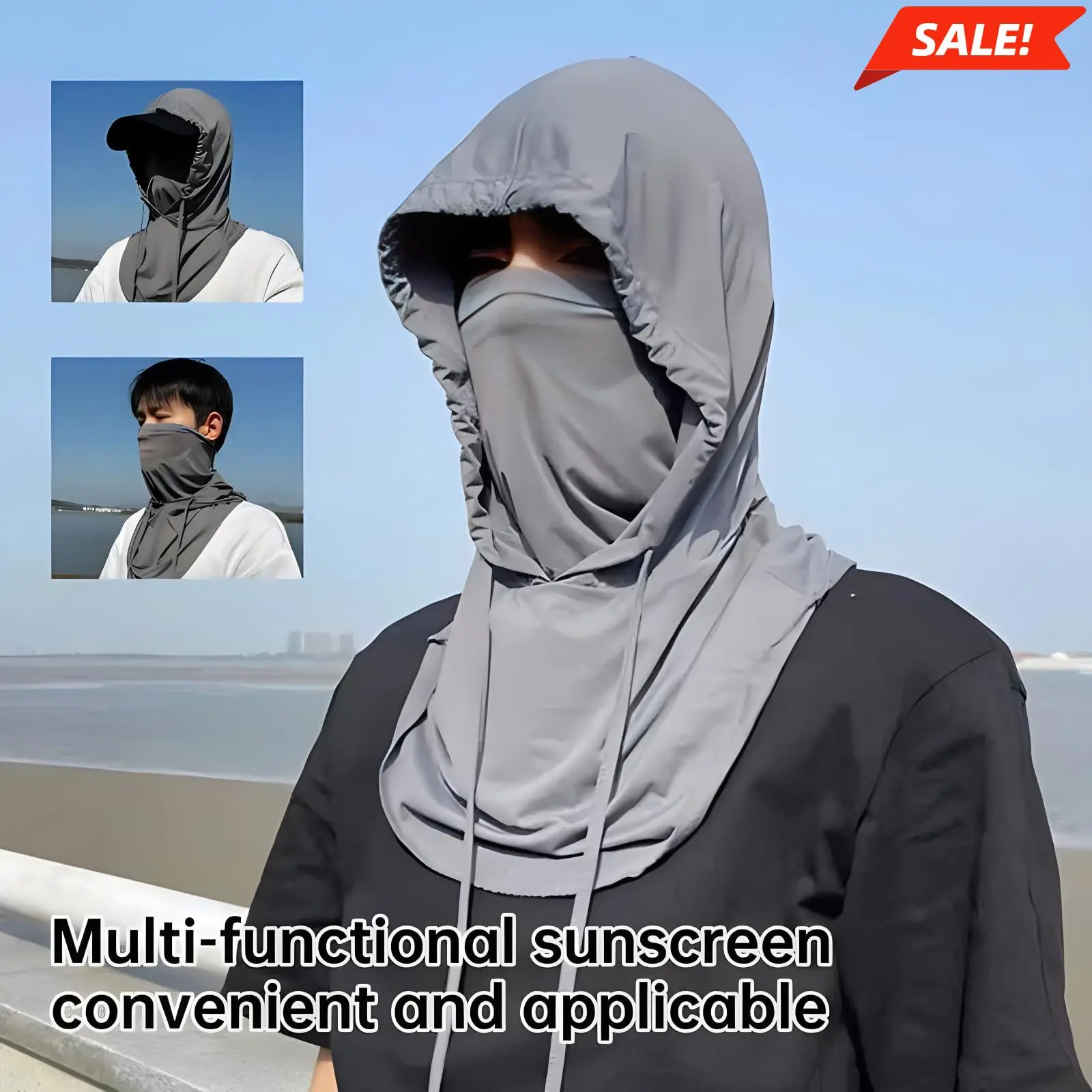 Ice Silk Balaclava Neck Gaiter Bandana for Adults, Universal Breathable Protective Mask with UV Protection for Biking