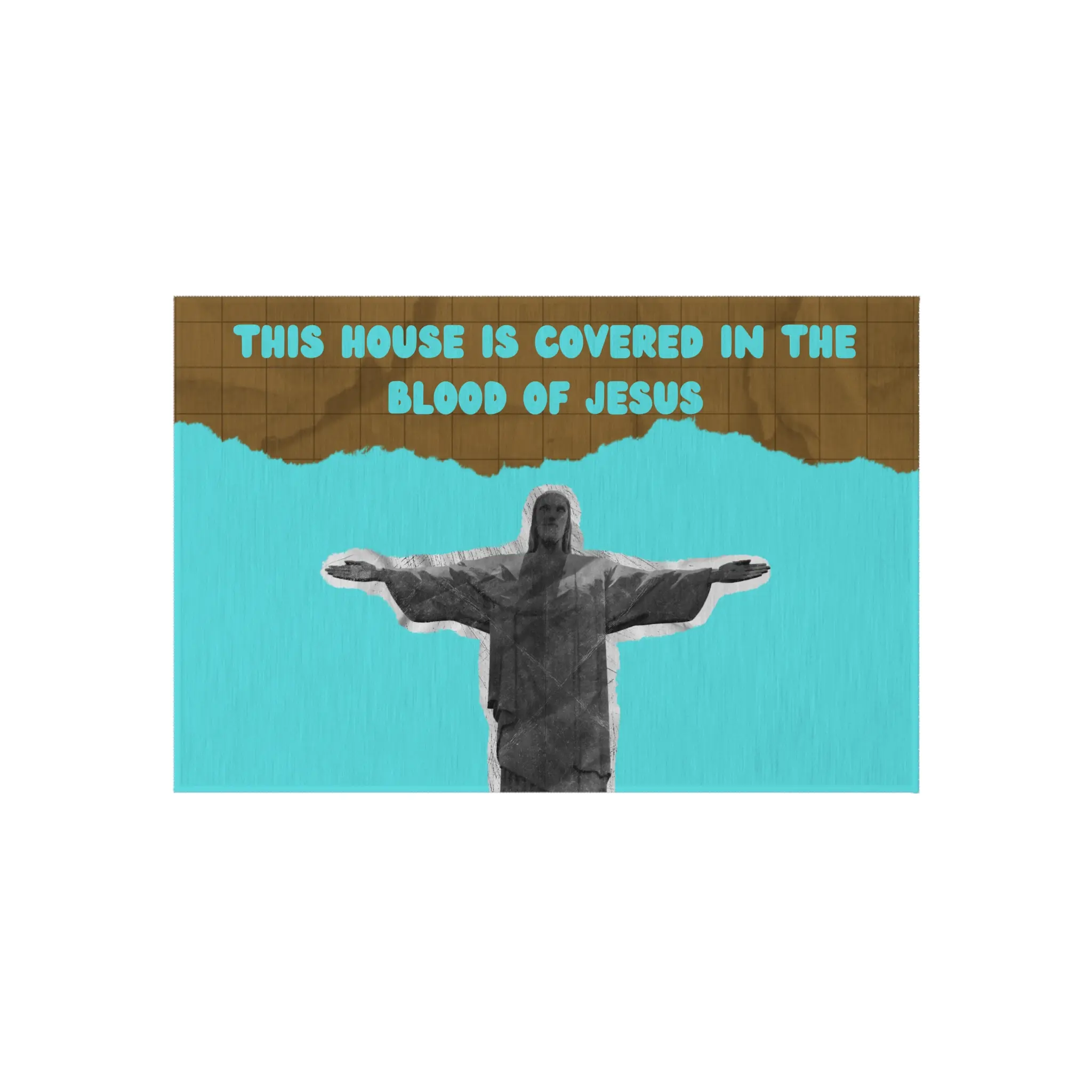 Religious Area Rug, Christian Outdoor Mat, Jesus Savior Prayer Decor, Biblical Garden Entryway Decor, Religious Home Gift, Inspirational