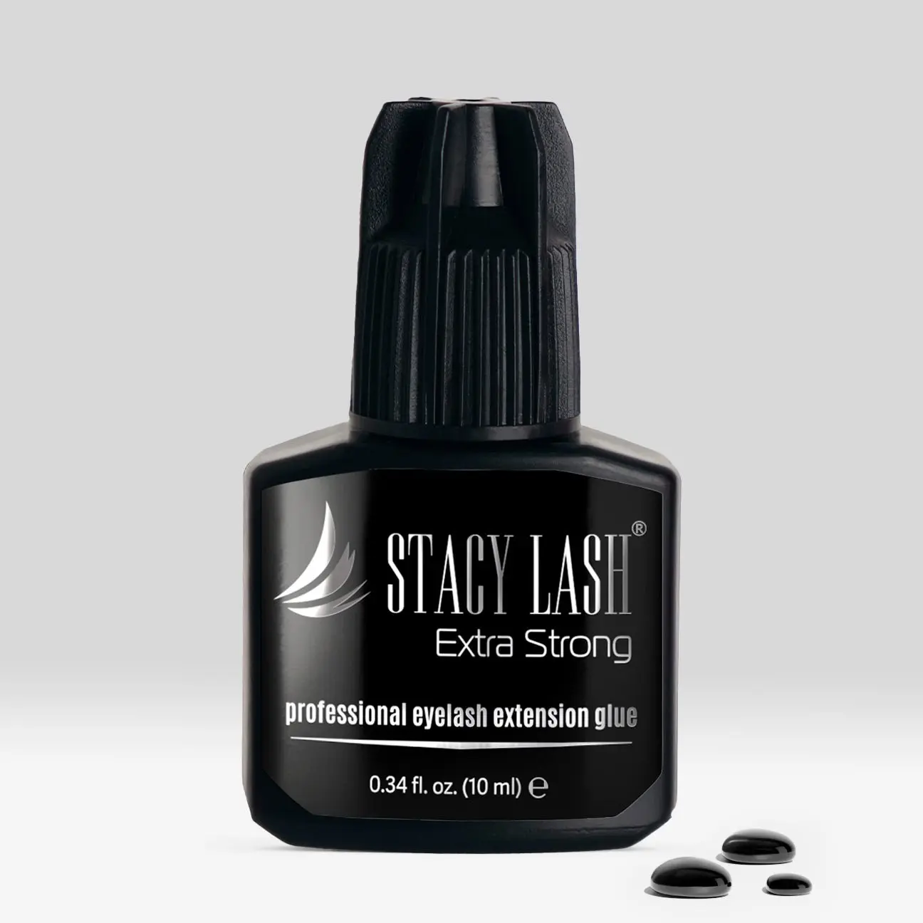 Stacy Lash Extra Strong Eyelash Extension Glue - 10ml | 0.5 Sec Fast Drying | 7-Week Retention | Black Adhesive | Professional Supplies
