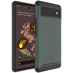 TUDIA DualShield Designed for Google Pixel 6 Case (2021), [Merge] Shockproof Military Grade Slim Heavy Duty Dual Layer Tough Protection for Pixel 6 Phone Case - Hunter Green