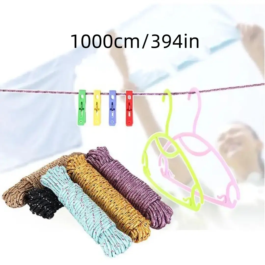 Multifunctional 10m Clothesline - Thickened, Windproof, Anti-Slip, Universal for Indoor & Outdoor Clothes and Quilt Drying Home Goods Laundry