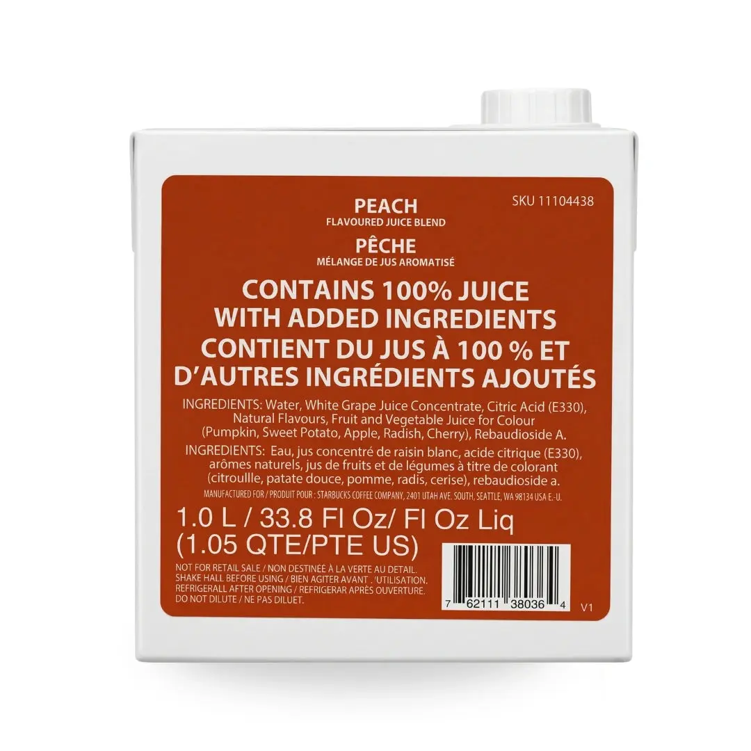 Starbucks Peach Juice Blend – 1L (33.8 fl oz) - FRESH