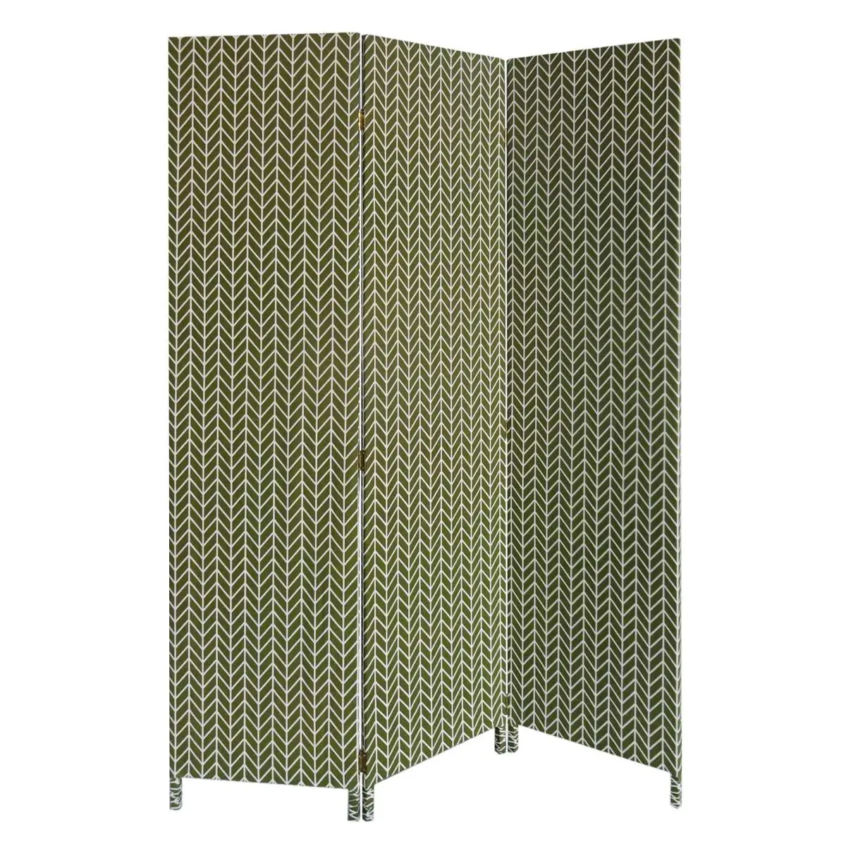 HomeRoots 379909 3 Panel Soft Fabric Room Divider, Green - 71 x 47 x 1 in.