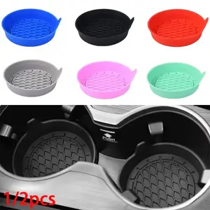 Universal 8cm Soft Silicone Car Cup Coaster Anti-Slip Cup Holder Waterproof Sift-Proof Spill Saucer Car Accessory Car Interior Accessories