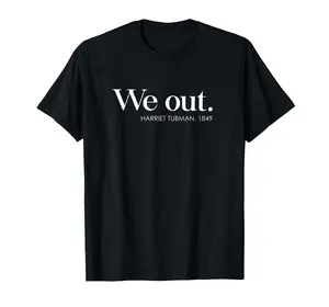 Men's Cotton Seamless Round Neck Casual Graphic T-Shirt - Juneteenth Melanin We Out Harriet Railroad Design, PLK0215